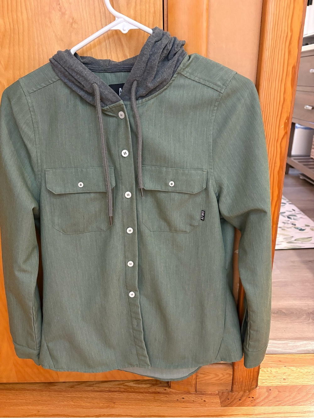 Alpha Forward Green hooded shirt Jacket